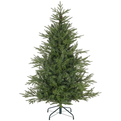 HOMCOM Weihnachtsbaum 150 cm, realistisches Aussehen, Schnellaufbau, inkl. Ständer, feuersicherer Kunststoff