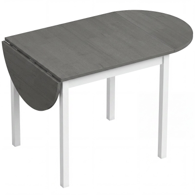 HOMCOM Wooden Drop-Leaf Dining Table 4-6 Person Grey