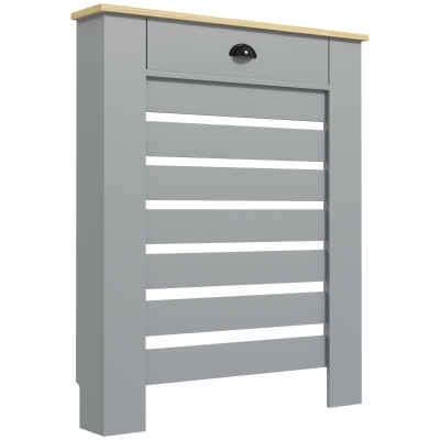 HOMCOM Copritermosifone con Cassetto 78x19x95.5cm Grigio
