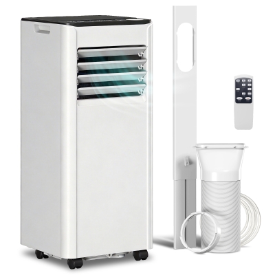HOMCOM Aire Acondicionado Portátil 9000 BTU 4 en 1 Enfriamiento Deshumidificador Ventilador Temporizador para 28 m² Blanco