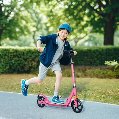 AIYAPLAY Roller Kinder Scooter mit verstellbaren Griffen klappbarer Kinderroller für Kinder 6-12 Jahre 94 x 36 x 88-103 cm Rosa