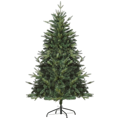 HOMCOM kerstboom 1,5 m dennenboom kunstspar 946 takken metalen voet PVC wit