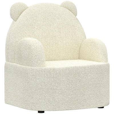 AIYAPLAY Kindersessel, Bärenform, weicher Teddyfleece, bis 3 Jahre, 52x48x59 cm, Beige