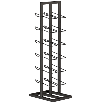 HOMCOM Porte-Bouteilles Métal 12 Bouteilles Sur Pied Noir