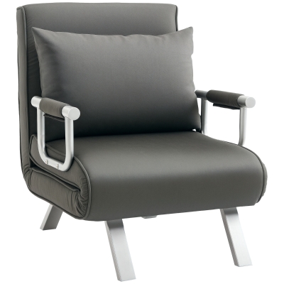 HOMCOM 4-In-1 Sofa Bed Lounge Chair Dark Grey