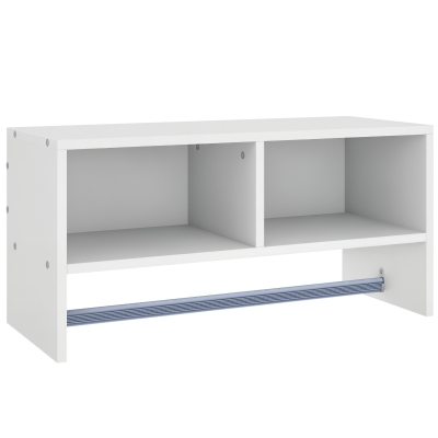 HOMCOM Wall-Mounted Coat Rack with Shelf White