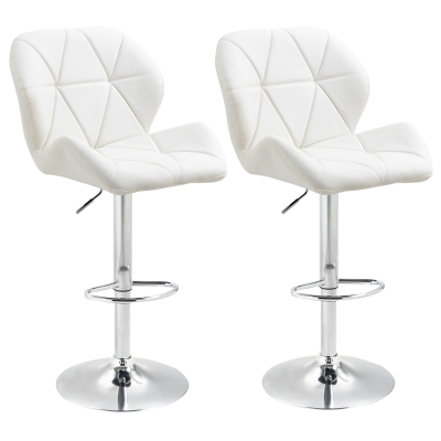 HOMCOM Set 2 sgabelli da bar 51.5cm x 57.5cm x 114.5cm Bianco