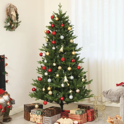 HOMCOM Kerstboom, Kunstspar, levensecht, breed & weelderig, 180 x Φ105 cm, Groen