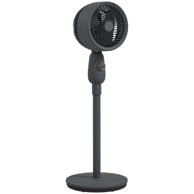 HOMCOM Pedestal Fan 12 Inch Oscillating 3-Speed Grey