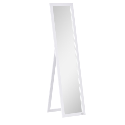 HOMCOM Volledige Lichaamsspiegel, Vrijstaand of Wandmontage, MDF-Frame, 37 x 37 x 154 cm, Wit