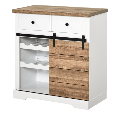 HOMCOM Mobile da Cucina con Cassetti Ripiani e Portabottiglie