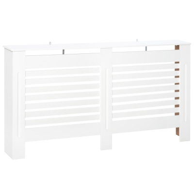 HOMCOM Copritermosifoni a Doghe con Ripiano 172x19x81 cm Bianco