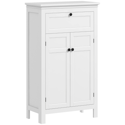 HOMCOM Armoire Salle de Bain 102,5cm Blanc avec Tiroir & Étagères