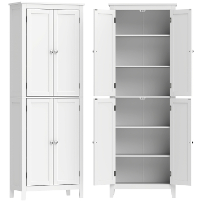 HOMCOM Mobile Bagno Salvaspazio con Ripiani, Bianco