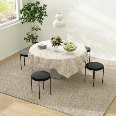 HOMCOM Eetkamerstoel Accentstoel Keukenstoelen, 41,5 cm x 41,5 cm x 46 cm, Zwart