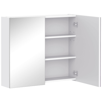 HOMCOM Wall-Mount Mirror Cabinet White 70x15x60 cm