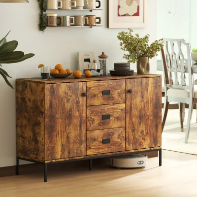 HOMCOM Industrial Sideboard Rustic Brown