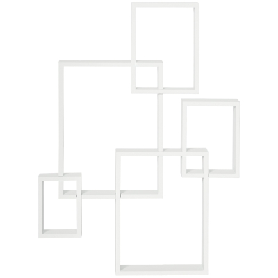 HOMCOM Wall Mounted Floating Cube Shelves White