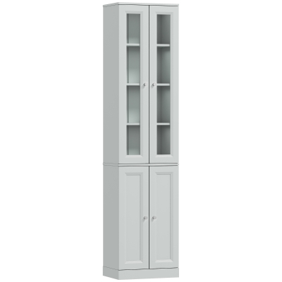 HOMCOM Slim Bathroom Cabinet 6-Tier Adjustable Shelf Dusty Blue