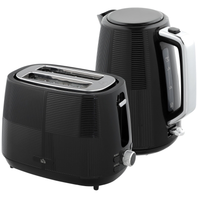 Kettle and Toaster Set 20.4L x 15.6W x 23.3Hcm Black
