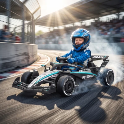 AIYAPLAY Mercedes-AMG Kids 12V Electric Go Kart Rear Suspension
