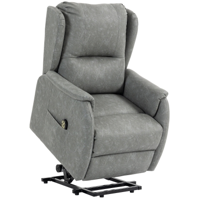 HOMCOM Power Lift Recliner Chair Dual Motor Remote Grey