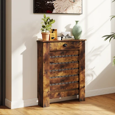 HOMCOM Radiator Cover with Drawer Rustic Brown 95.5x78cm