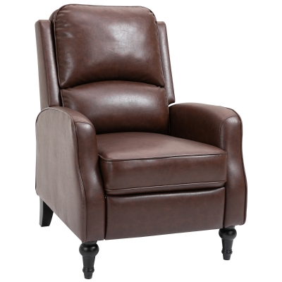 HOMCOM Poltrona reclinabile 73cm x 86cm x 104cm Marrone scuro
