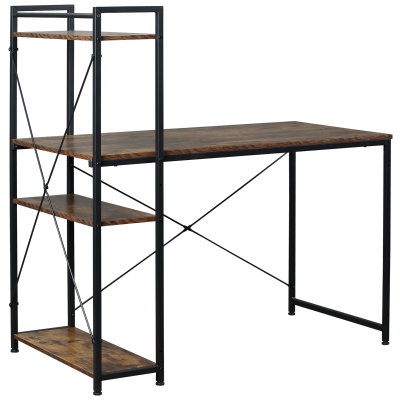 HOMCOM Reversible Computer Desk Rustic Brown 120x64cm
