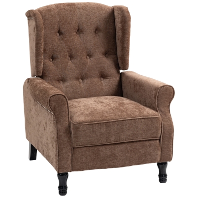 HOMCOM Vintage Reclining Armchair with Footrest - Brown