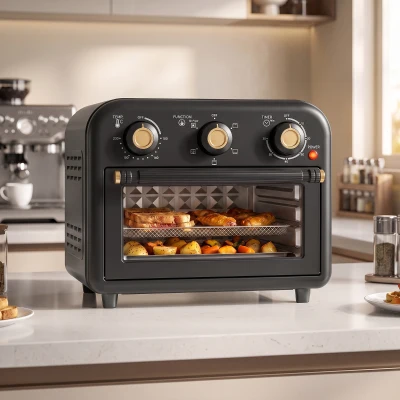 HOMCOM Air Fryer Toaster Oven 12L Adjustable Timer Black