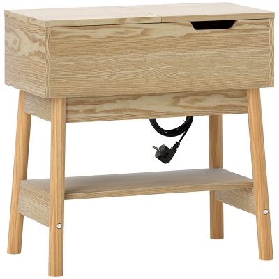 HOMCOM Tavolino da Salotto Stile Boho con 2 Ripiani color Legno