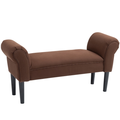 HOMCOM Banc Contemporain avec Accoudoirs 102L cm Marron