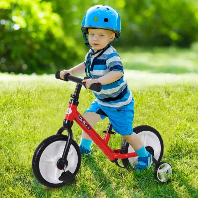 HOMCOM Kids Balance Bike Red 11 Inch Adjustable Seat