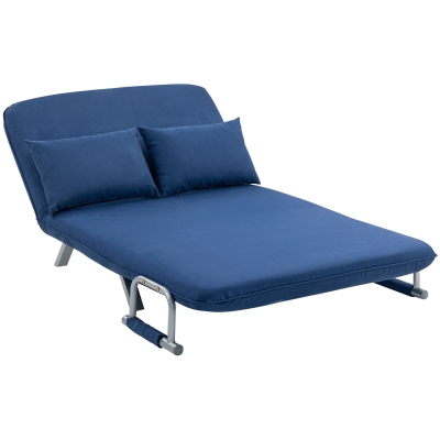 HOMCOM 2-Seater Click-Clack Sofa Bed Dark Blue