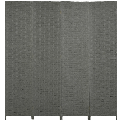 HOMCOM 4-Panel Folding Room Divider Grey 170cm