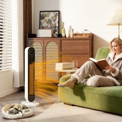 HOMCOM Ceramic Electric Heater 2000W with Timer White
