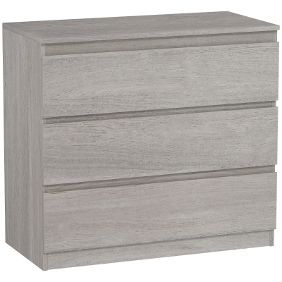 HOMCOM 3 Drawer Storage Cabinet Grey Wood Effect