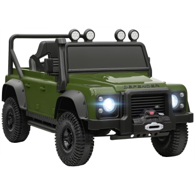 AIYAPLAY Kinder Elektroauto, 12V batterij-aangedreven, afstandsbediening, muziekfunctie, toeter, LED-lampen, Groen