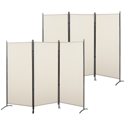 HOMCOM Lot de 2 Paravents 3 Panneaux Métal Séparateur 1,82m