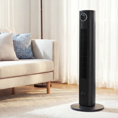 HOMCOM Ventilateur Colonne Silencieux 12 Vitesses Minuterie Noir