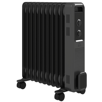 HOMCOM 2500W Portable Oil Filled Radiator 11 Fin Grey