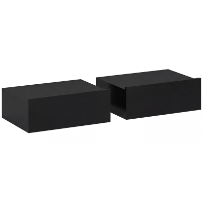 HOMCOM Conjunto de 2 Mesas de Cabeceira Flutuantes com 1 Gaveta para Quarto 40x30x15 cm Preto
