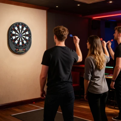 SPORTNOW Jeu de Fléchettes Électronique LED 33 Jeux 8 Joueurs