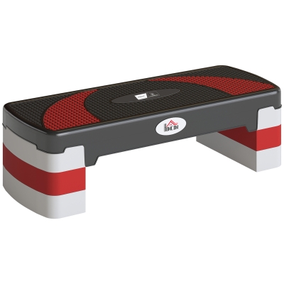 Aosom Stepper Fitness Hauteur Réglable Noir Gris 80x31x20 cm