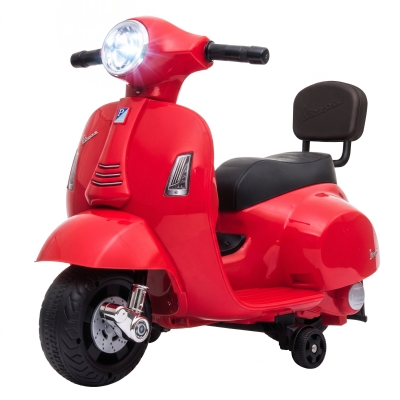 AIYAPLAY Moto Électrique Mini Vespa 6V Rouge 1,5-3 Ans