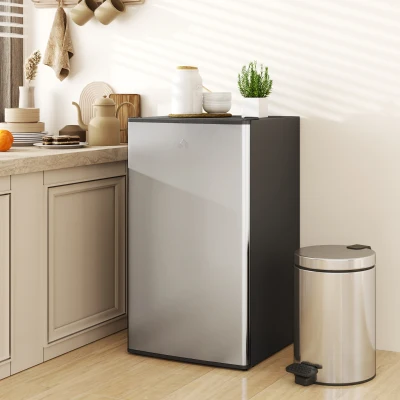HOMCOM Mini Nevera Silenciosa 91 L Clase E con Temperatura Regulable 5 Niveles Puerta Reversible Estantes Ajustables Negro