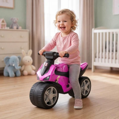 AIYAPLAY Bicicleta sin Pedales Moto Correpasillos con Música y Ruedas Extra Anchas para Niños y Niñas de 18 a 36 Meses Rosa