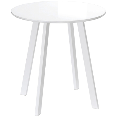 HOMCOM eettafel, keukentafel, voor 2 personen, hoogglanzend oppervlak, met tafelpoten, wit, 72 x 72 x 75 cm