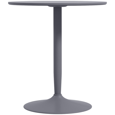HOMCOM Esstisch für 2 Personen, runde Tischplatte, Stahlfuß, Grau, 70 x 70 x 75 cm